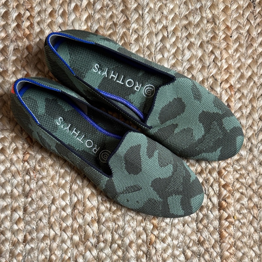 Rothy's Green and Black Camouflage Flats